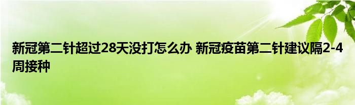 新冠第二針超過28天沒打怎么辦 新冠疫苗第二針建議隔2-4周接種