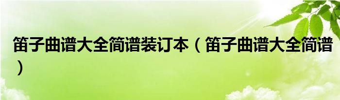 笛子曲譜大全簡譜裝訂本（笛子曲譜大全簡譜）