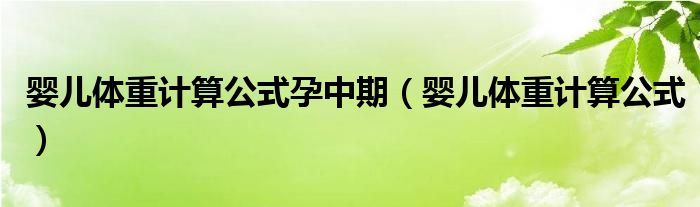 嬰兒體重計(jì)算公式孕中期（嬰兒體重計(jì)算公式）