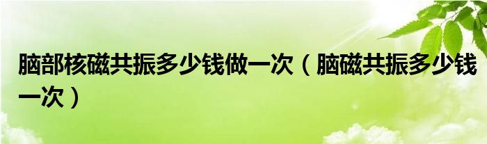 腦部核磁共振多少錢(qián)做一次（腦磁共振多少錢(qián)一次）