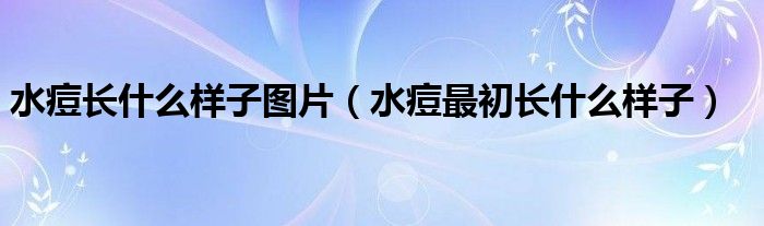 水痘長(zhǎng)什么樣子圖片（水痘最初長(zhǎng)什么樣子）