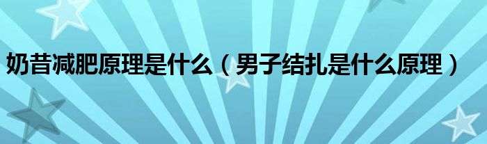 奶昔減肥原理是什么（男子結(jié)扎是什么原理）