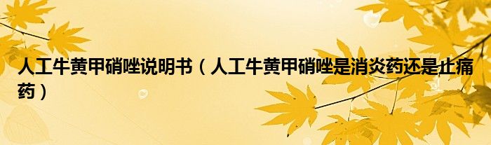 人工牛黃甲硝唑說(shuō)明書（人工牛黃甲硝唑是消炎藥還是止痛藥）