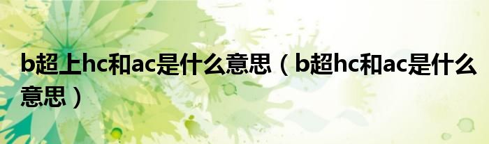 b超上hc和ac是什么意思（b超hc和ac是什么意思）