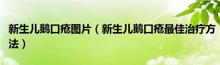 新生兒鵝口瘡圖片（新生兒鵝口瘡最佳治療方法）