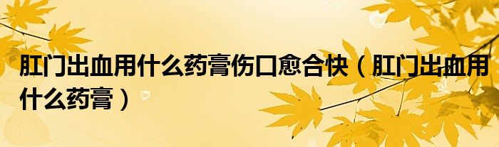 肛門(mén)出血用什么藥膏傷口愈合快（肛門(mén)出血用什么藥膏）