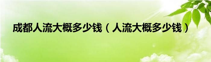 成都人流大概多少錢（人流大概多少錢）