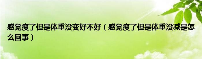 感覺瘦了但是體重沒變好不好（感覺瘦了但是體重沒減是怎么回事）