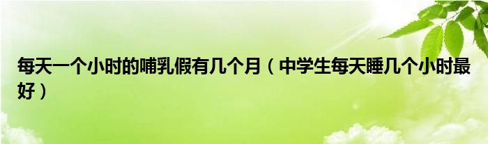 每天一個(gè)小時(shí)的哺乳假有幾個(gè)月（中學(xué)生每天睡幾個(gè)小時(shí)最好）