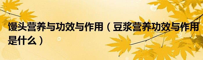 饅頭營(yíng)養(yǎng)與功效與作用（豆?jié){營(yíng)養(yǎng)功效與作用是什么）