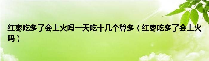 紅棗吃多了會上火嗎一天吃十幾個算多（紅棗吃多了會上火嗎）