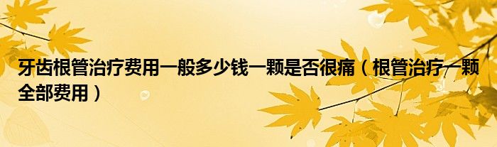 牙齒根管治療費用一般多少錢一顆是否很痛（根管治療一顆全部費用）