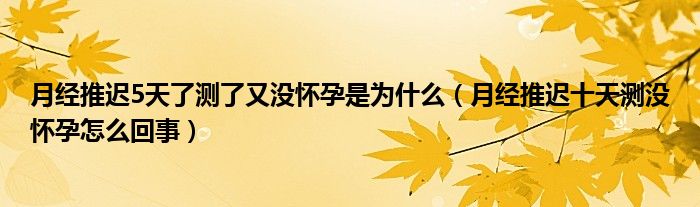 月經(jīng)推遲5天了測(cè)了又沒(méi)懷孕是為什么（月經(jīng)推遲十天測(cè)沒(méi)懷孕怎么回事）