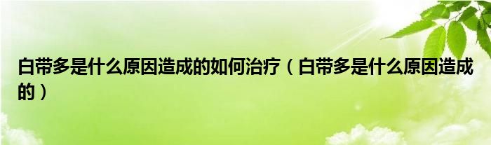 白帶多是什么原因造成的如何治療（白帶多是什么原因造成的）