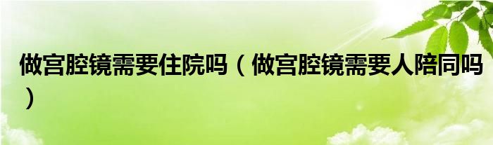 做宮腔鏡需要住院嗎（做宮腔鏡需要人陪同嗎）