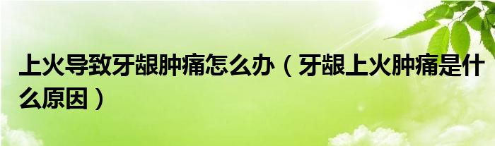 上火導(dǎo)致牙齦腫痛怎么辦（牙齦上火腫痛是什么原因）