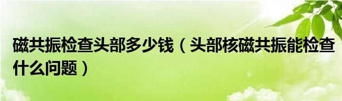 磁共振檢查頭部多少錢（頭部核磁共振能檢查什么問(wèn)題）