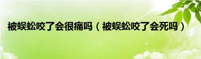 被蜈蚣咬了會(huì)很痛嗎（被蜈蚣咬了會(huì)死嗎）