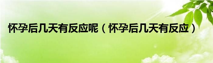 懷孕后幾天有反應(yīng)呢（懷孕后幾天有反應(yīng)）