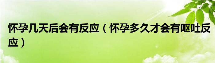 懷孕幾天后會有反應(yīng)（懷孕多久才會有嘔吐反應(yīng)）