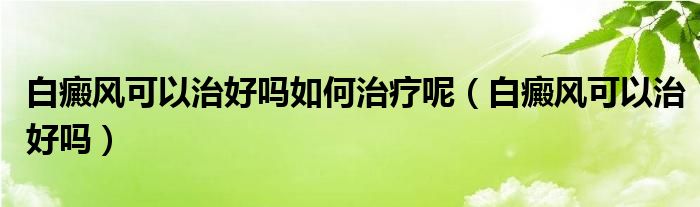 白癜風(fēng)可以治好嗎如何治療呢（白癜風(fēng)可以治好嗎）