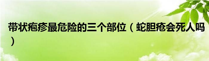 帶狀皰疹最危險的三個部位（蛇膽瘡會死人嗎）