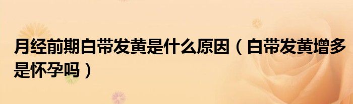 月經(jīng)前期白帶發(fā)黃是什么原因（白帶發(fā)黃增多是懷孕嗎）