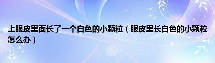 上眼皮里面長了一個(gè)白色的小顆粒（眼皮里長白色的小顆粒怎么辦）