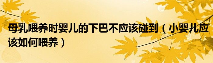 母乳喂養(yǎng)時嬰兒的下巴不應該碰到（小嬰兒應該如何喂養(yǎng)）