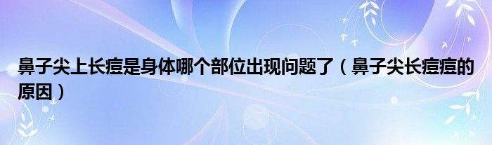 鼻子尖上長(zhǎng)痘是身體哪個(gè)部位出現(xiàn)問(wèn)題了（鼻子尖長(zhǎng)痘痘的原因）