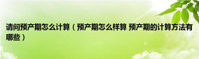 請問預產(chǎn)期怎么計算（預產(chǎn)期怎么樣算 預產(chǎn)期的計算方法有哪些）