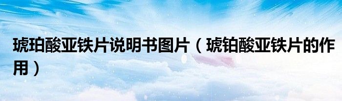 琥珀酸亞鐵片說(shuō)明書(shū)圖片（琥鉑酸亞鐵片的作用）