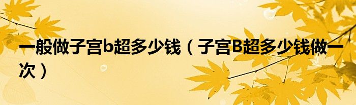 一般做子宮b超多少錢(qián)（子宮B超多少錢(qián)做一次）