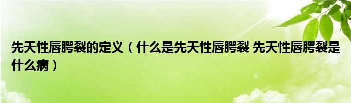 先天性唇腭裂的定義（什么是先天性唇腭裂 先天性唇腭裂是什么?。?class='thumb lazy' /></a>
		    <header>
		<h2><a  href=