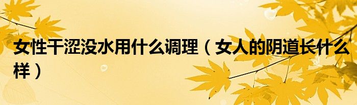 女性干澀沒(méi)水用什么調(diào)理（女人的陰道長(zhǎng)什么樣）