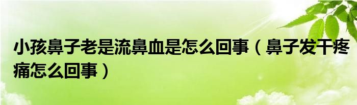 小孩鼻子老是流鼻血是怎么回事（鼻子發(fā)干疼痛怎么回事）