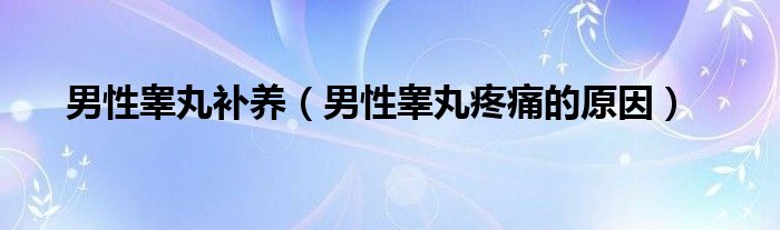 男性睪丸補養(yǎng)（男性睪丸疼痛的原因）