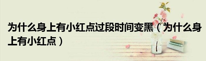 為什么身上有小紅點(diǎn)過段時間變黑（為什么身上有小紅點(diǎn)）