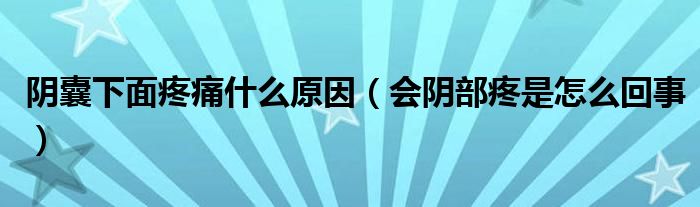 陰囊下面疼痛什么原因（會(huì)陰部疼是怎么回事）