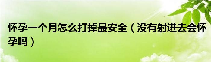 懷孕一個(gè)月怎么打掉最安全（沒有射進(jìn)去會(huì)懷孕嗎）