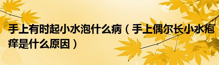 手上有時(shí)起小水泡什么?。ㄊ稚吓紶栭L(zhǎng)小水皰癢是什么原因）