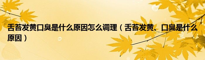 舌苔發(fā)黃口臭是什么原因怎么調(diào)理（舌苔發(fā)黃、口臭是什么原因）