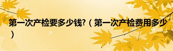 第一次產檢要多少錢?（第一次產檢費用多少）