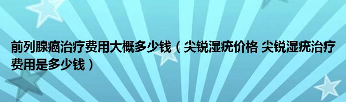 前列腺癌治療費(fèi)用大概多少錢(qián)（尖銳濕疣價(jià)格 尖銳濕疣治療費(fèi)用是多少錢(qián)）