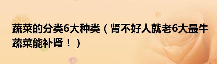 蔬菜的分類6大種類（腎不好人就老6大最牛蔬菜能補(bǔ)腎！）