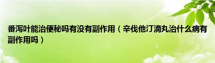 番瀉葉能治便秘嗎有沒有副作用（辛伐他汀滴丸治什么病有副作用嗎）