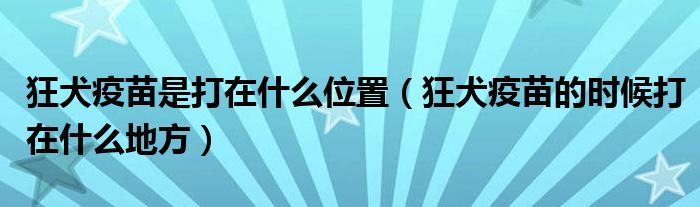 狂犬疫苗是打在什么位置（狂犬疫苗的時(shí)候打在什么地方）