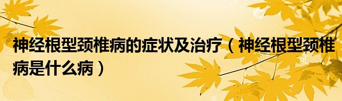 神經(jīng)根型頸椎病的癥狀及治療（神經(jīng)根型頸椎病是什么?。? /></span>
		<span id=