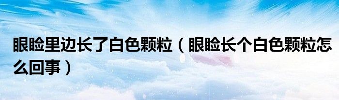 眼瞼里邊長(zhǎng)了白色顆粒（眼瞼長(zhǎng)個(gè)白色顆粒怎么回事）