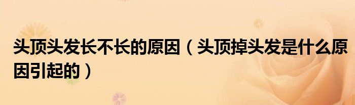 頭頂頭發(fā)長不長的原因（頭頂?shù)纛^發(fā)是什么原因引起的）